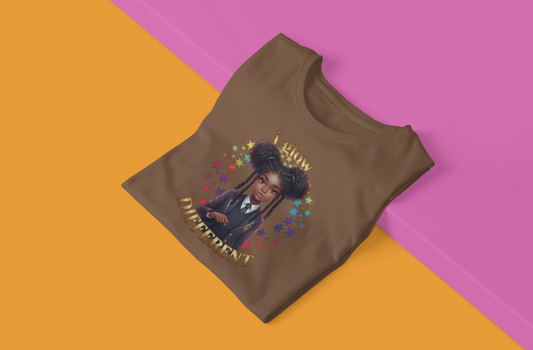 Empowering Teens Tee – “I GLOW DIFFERENT” Positive Affirmation T-Shirt for Teens