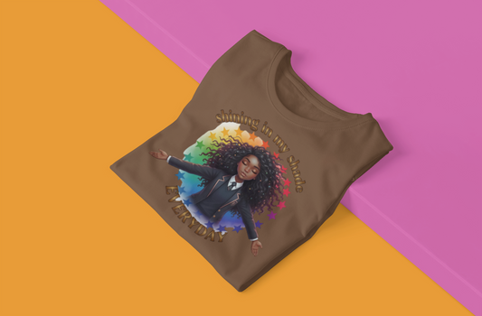 Empowering Teens Tee – “SHINING IN MY SHADE” Positive Affirmation T-Shirt for Teens