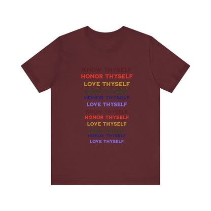 Power of Words Motivational Tee-- Know Thyself