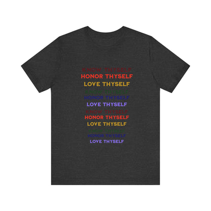 Power of Words Motivational Tee-- Know Thyself