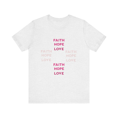 Power of Words Motivational Tee-- Faith, Hope, Love
