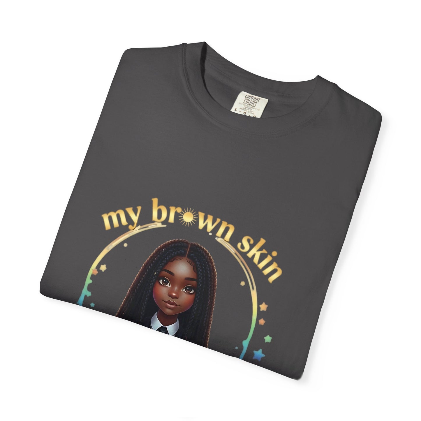 Empowering Teens Tee – “SKIN SHINES LIKE GOLD” Positive Affirmation T-Shirt for Teens