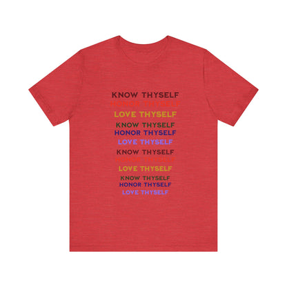 Power of Words Motivational Tee-- Know Thyself