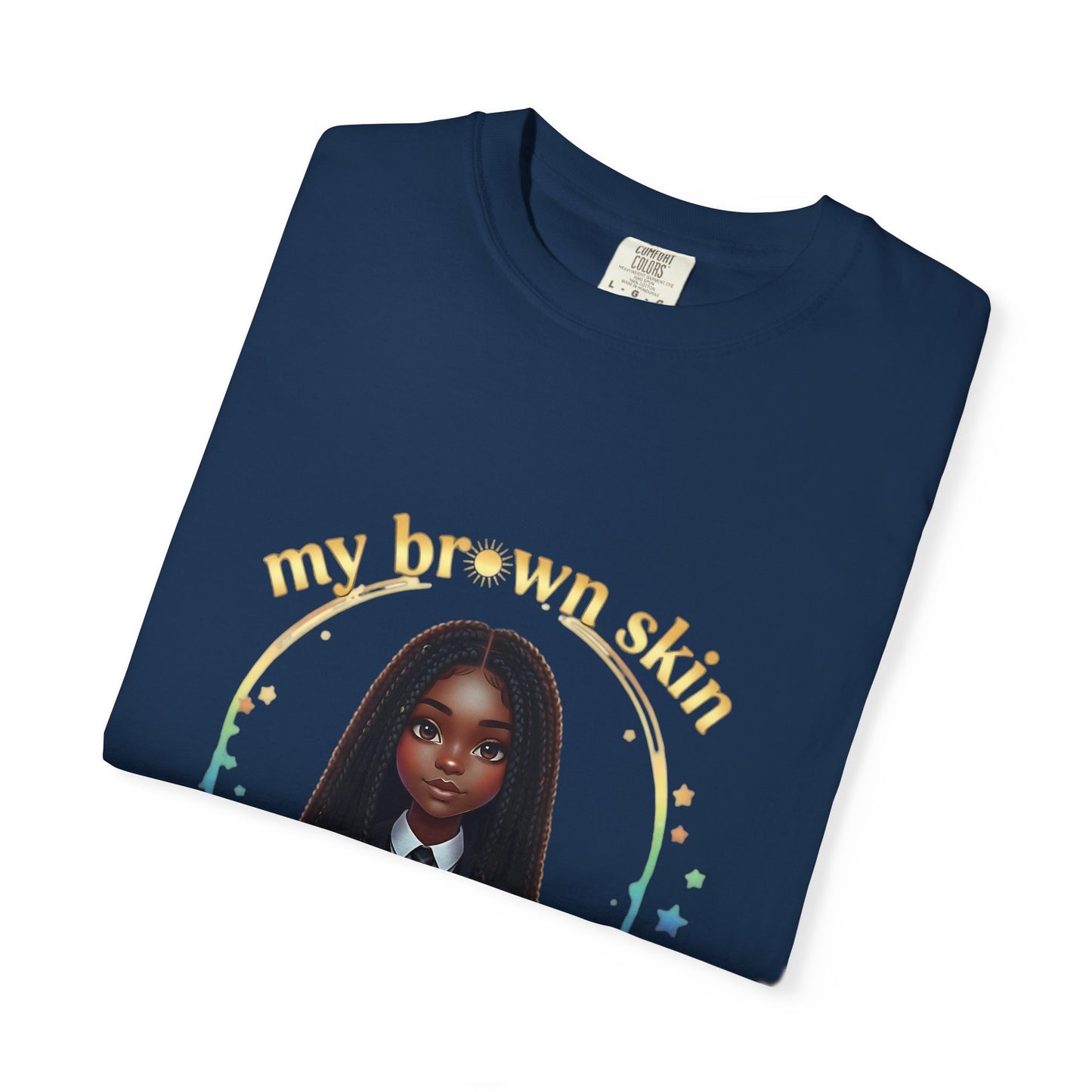 Empowering Teens Tee – “SKIN SHINES LIKE GOLD” Positive Affirmation T-Shirt for Teens