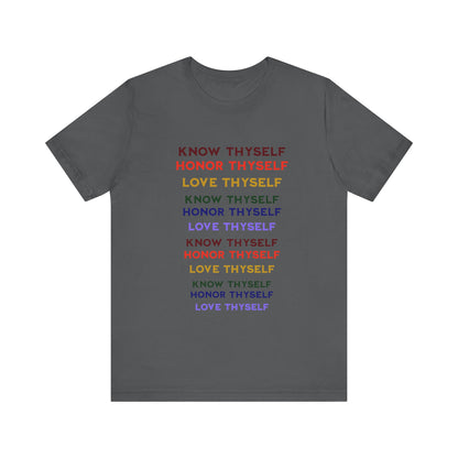 Power of Words Motivational Tee-- Know Thyself